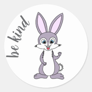 Adesivo Redondo "Seja gentil" Bunny Sticker