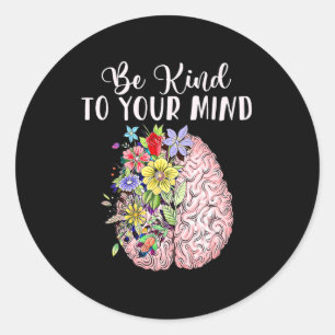 Adesivo Redondo Seja gentil com a sua mente. Awarenes do Autismo M