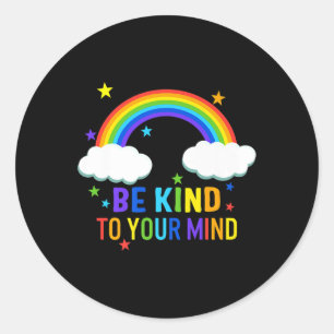 Adesivo Redondo Seja gentil com a sua mente, o guerreiro Rainbow M