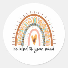 Adesivo Redondo Seja gentil com suas questões de saúde mental