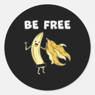 Adesivo Redondo Seja grátis, Fruta Gráfica De Banana Livre Liberda