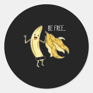 Adesivo Redondo Seja grátis, Fruta Gráfica De Banana Livre Liberda