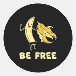 Adesivo Redondo Seja grátis, Fruta Gráfica De Banana Livre Liberda