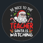 Adesivo Redondo Seja Legal Para Os Papais noeis De Professores Ass<br><div class="desc">Seja Legal Para Os Papais noeis De Professores Ver O Feliz Natal</div>