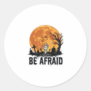 Adesivo Redondo Seja Medo Projeto Vetorial de Cemitério de Hallowe