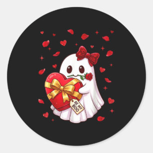 Adesivo Redondo Seja Meu Boo Cute Fantasma Dia dos Namorados Caixa