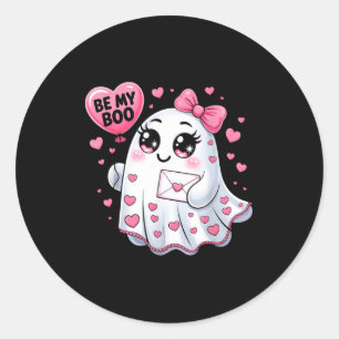 Adesivo Redondo Seja Meu Boo Dia dos Namorados Coração de Fantasma