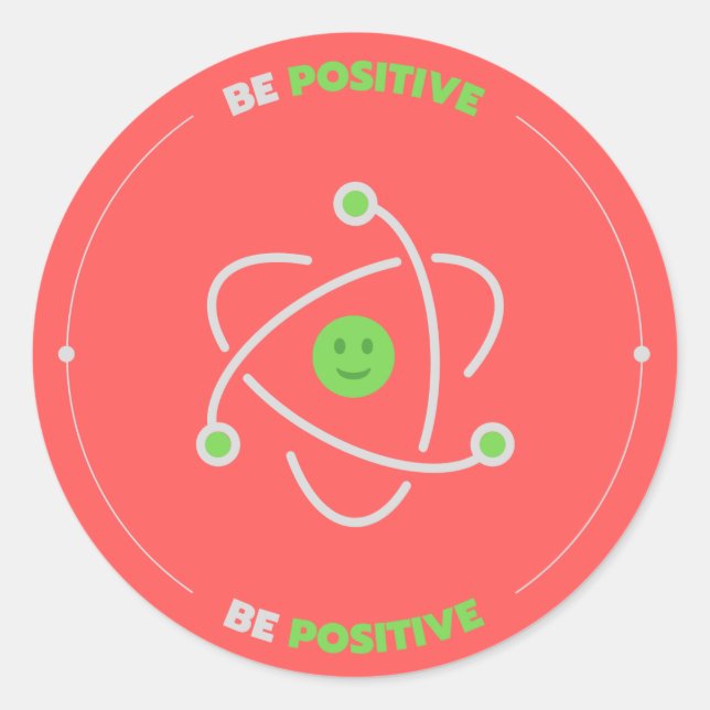 Adesivo Redondo Seja positiva (Frente)