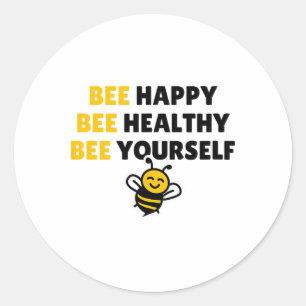 Adesivo Redondo Seja Saudável, Seja Feliz, Seja Você - Yoga Bee