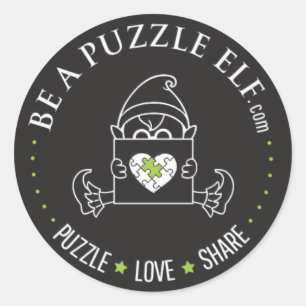 Adesivo Redondo Seja um Elfo de Puzzle – PUZZLE. AMOR. COMPARTILHE