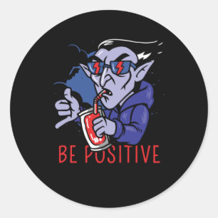 Adesivo Redondo Seja um vampiro positivo