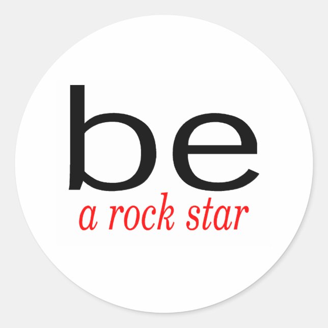 Adesivo Redondo Seja Uma Estrela De Rock (Frente)