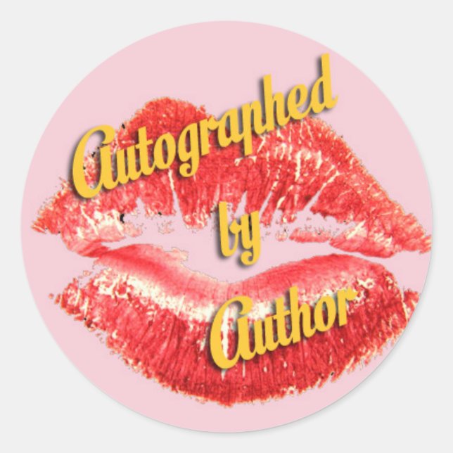 Adesivo Redondo Selado com autografos beiços (Frente)