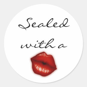 Adesivo Redondo Selado com bastões de beijo