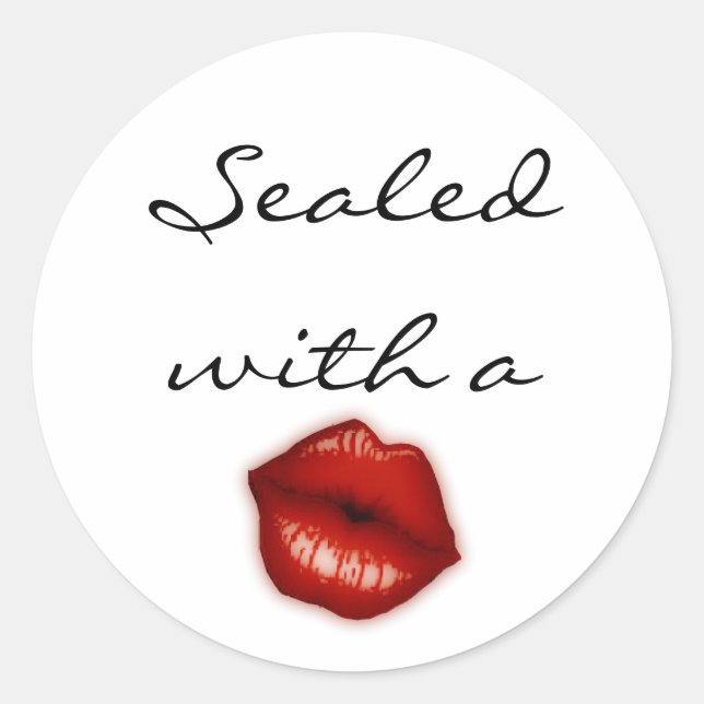 Adesivo Redondo Selado com bastões de beijo (Frente)