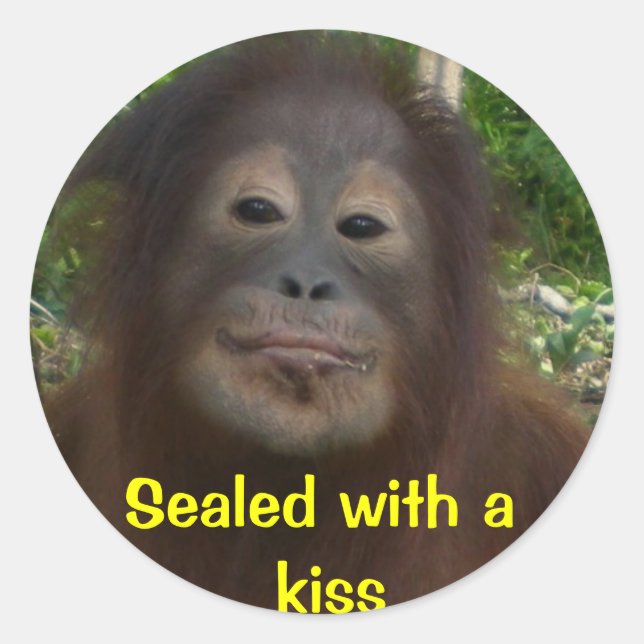 Adesivo Redondo Selado com um beijo (Frente)