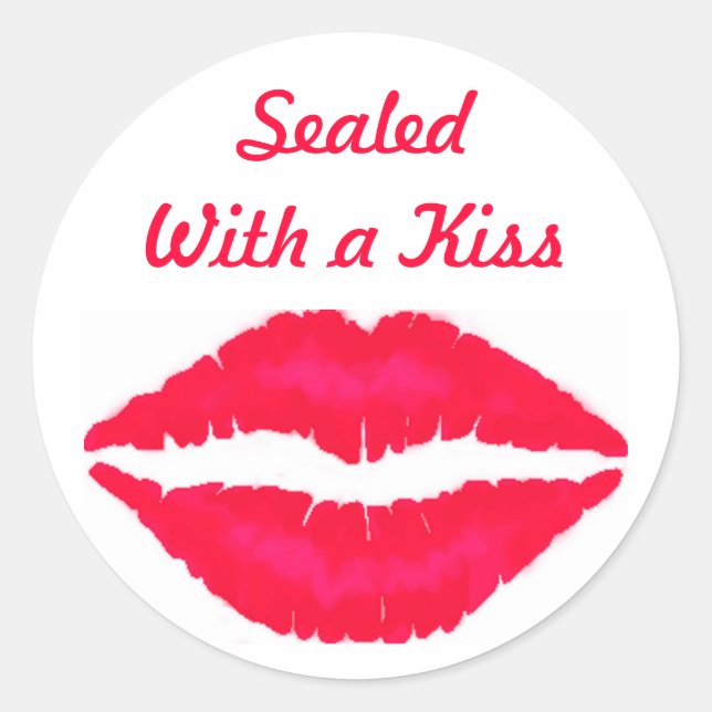 Adesivo Redondo Selado com um Beijo (Frente)