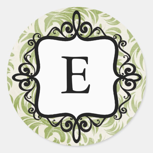 Adesivo Redondo Selagem de Envelope Clássico Monograma (Frente)