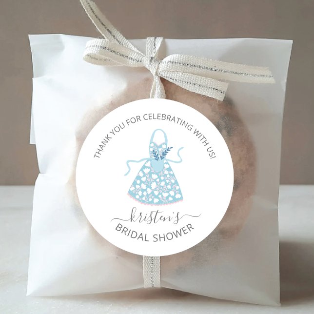 Adesivo Redondo Selagem de Envelope de Chá de panela Apron Floral  (Criador carregado)