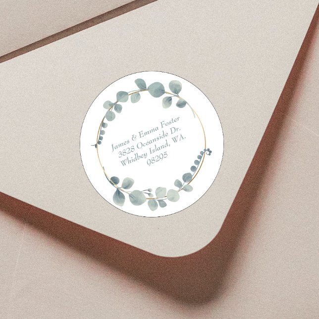 Adesivo Redondo Selagem de Envelope Floral de Aquarela (Criador carregado)