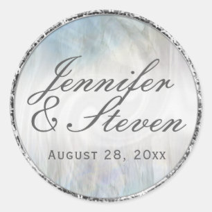 Adesivo Redondo Selagem de Prata Mola do Monograma Personalizada