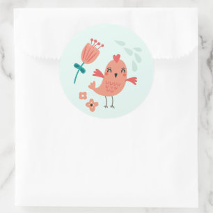 Adesivo Redondo Selagem de Vedante de Animais da Floresta