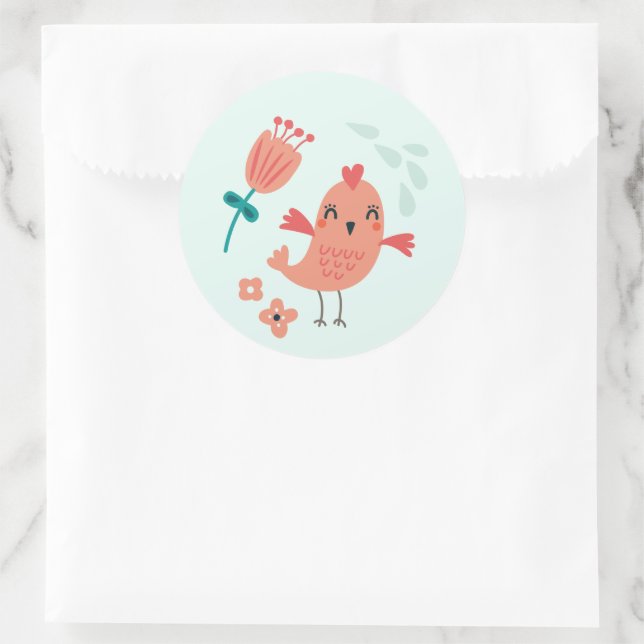 Adesivo Redondo Selagem de Vedante de Animais da Floresta (Bolsa)