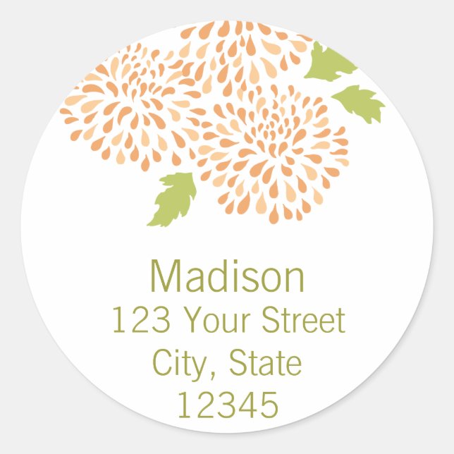 Adesivo Redondo Selagem do Envelope de Endereço de Retorno Chrysan (Frente)