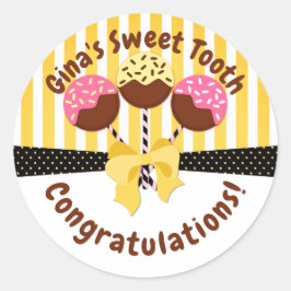 Adesivo Redondo Selagens de caixas de Parabéns personalizadas