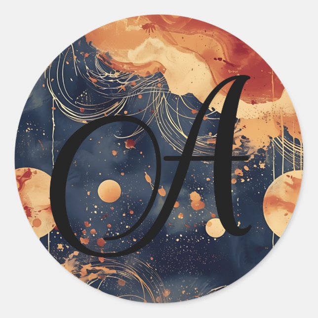 Adesivo Redondo Selagens de Envelope Celestial Personalizadas (Frente)