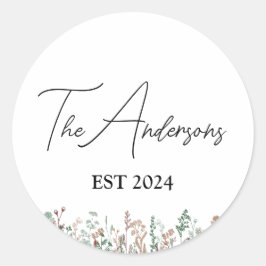 Adesivo Redondo Selagens de Envelope de Casamento Personalizado