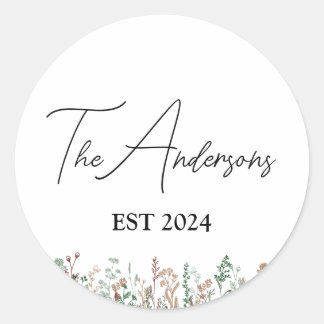 Adesivo Redondo Selagens de Envelope de Casamento Personalizado