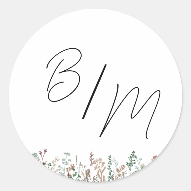 Adesivo Redondo Selagens de Envelope de Casamento Personalizado (Frente)