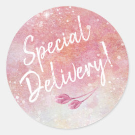 Adesivo Redondo Selagens de Envelope de Entrega Especial de Cores 