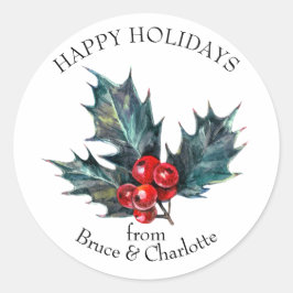 Adesivo Redondo Selagens de Envelope de Feriado Personalizado Holl