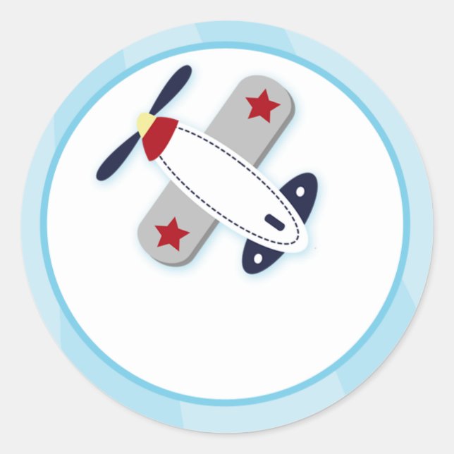 Adesivo Redondo Selagens de envelopes de avião/Toppers 20 (Frente)