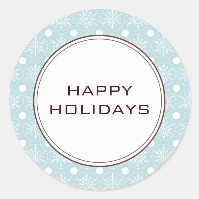 Adesivo Redondo Selagens de envelopes de cartão de Natal (Frente)