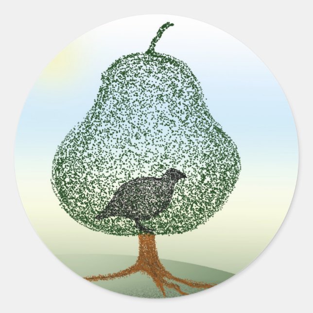 Adesivo Redondo Selagens de envelopes de cartão de Natal (Frente)