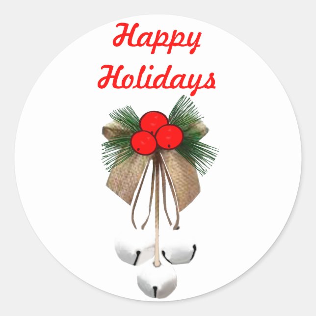 Adesivo Redondo Selagens de envelopes de enfeites de natal (Frente)