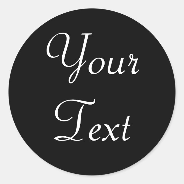 Adesivo Redondo Selagens de envelopes personalizados preto-e-branc (Frente)