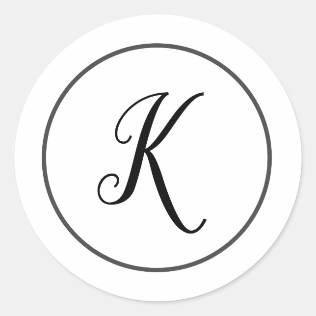 Adesivo Redondo selagens mínimas simples de envelope branco monogr (Frente)