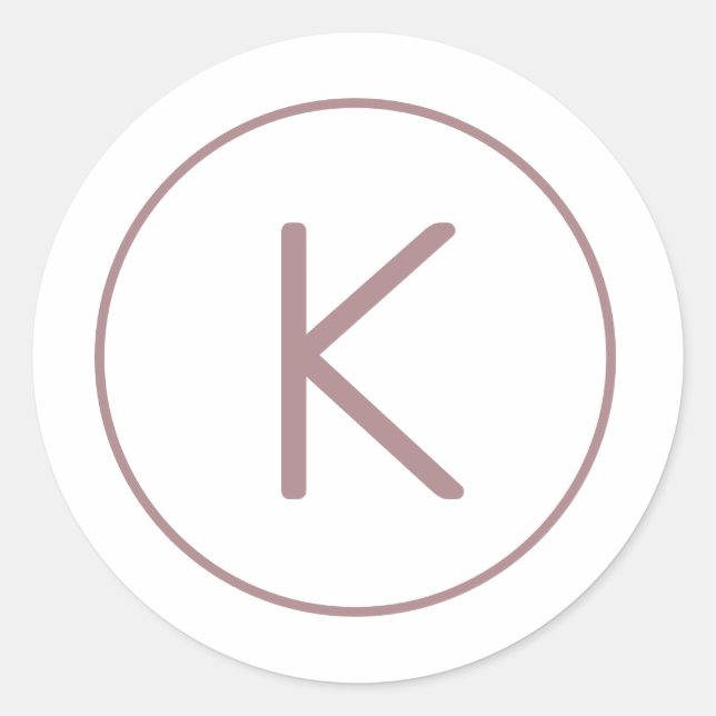 Adesivo Redondo selagens mínimas simples de invólucros de monogram (Frente)