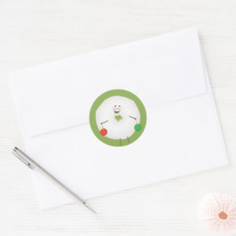 Adesivo Redondo Selante de Envelope de Cartão de Natal de Donut de