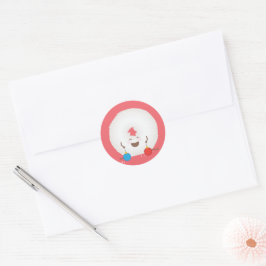 Adesivo Redondo Selante de Envelope de Cartão de Natal de Donut de