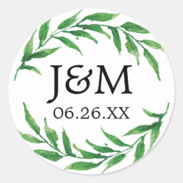 Adesivo Redondo Selantes de envelopes verdes - Vinhetas-favoritas