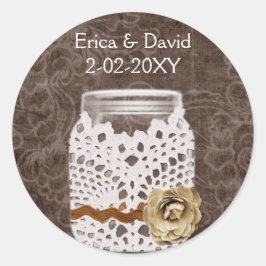 Adesivo Redondo selas de casamento de pedras rústicas