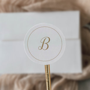 Adesivo Redondo Selas de envelopes de casamento monograma Dourado