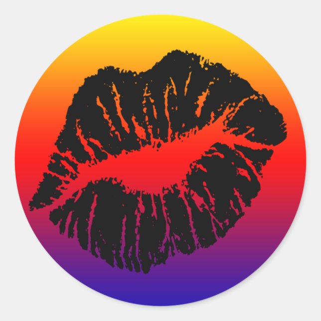 Adesivo Redondo sele-o com um beijo (Frente)