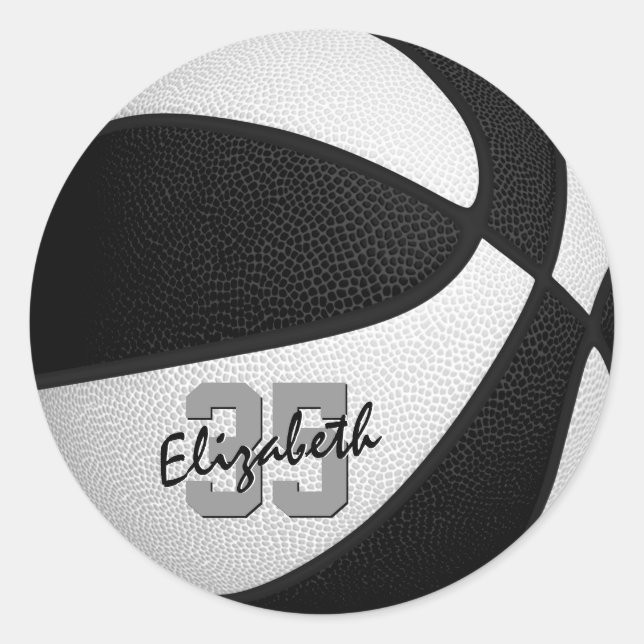 Adesivo Redondo seleção branca negra cores raparigas basquetebol m (Frente)
