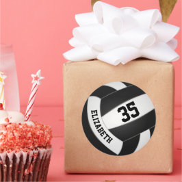 Adesivo Redondo seleção branca negra cores voleibol masculino